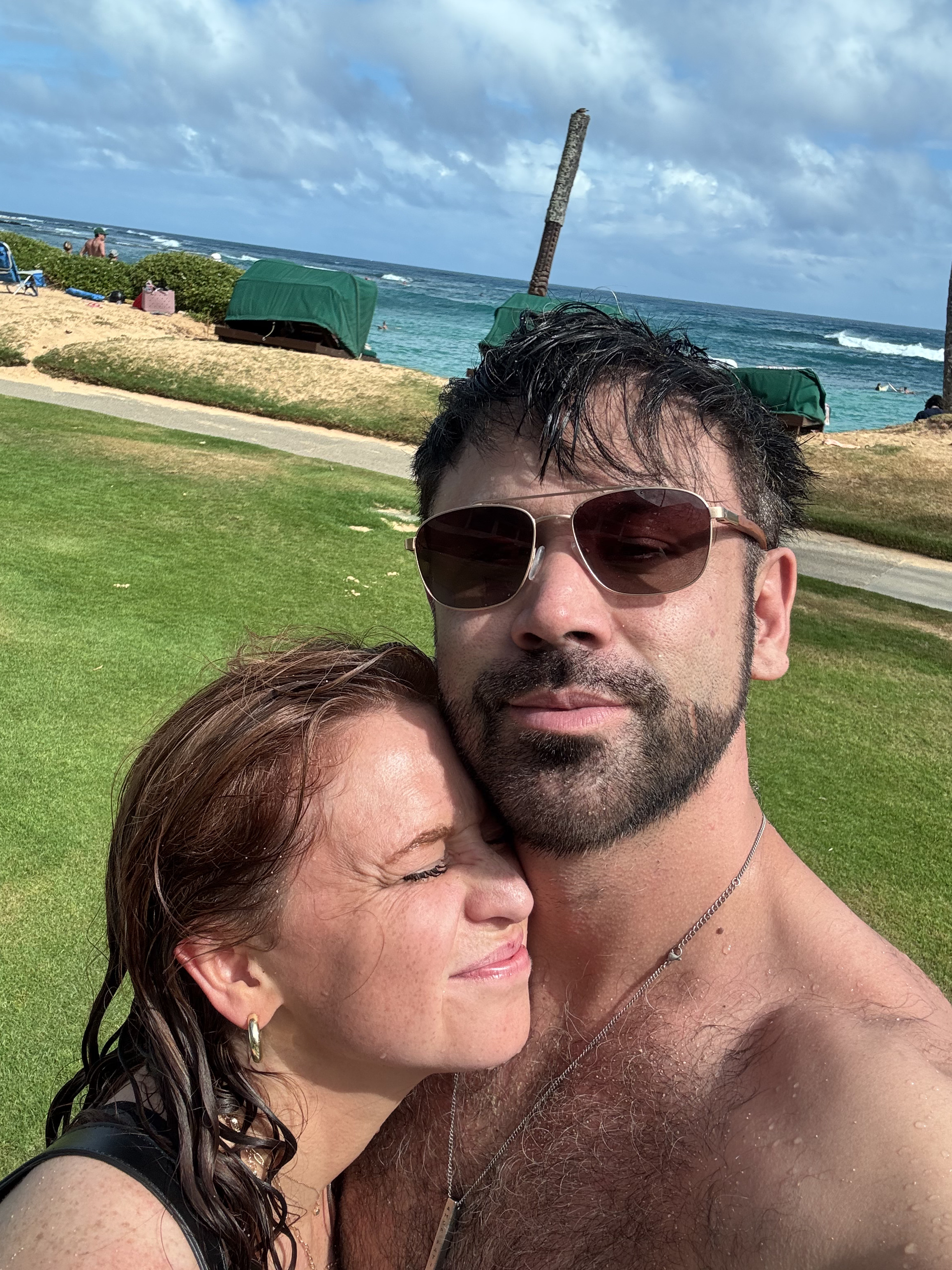 Cheek to cheek by the ocean
